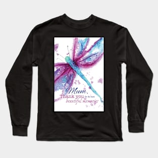 Mother's Day Pink Dragonfly Long Sleeve T-Shirt